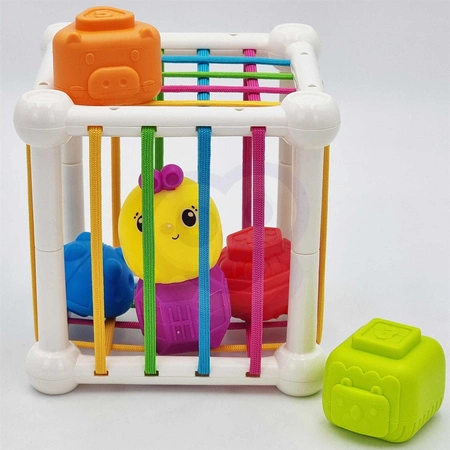 WOOPIE Elastyczna Kostka Sensoryczna Sorter dla Dzieci Zwierzątka + Grzechotka 7 el.