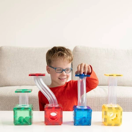 COBLO, magnetyczne klocki konstrukcyjne 2 płyty 30 x 30 cm różowe