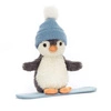 JellyCat - Pingwin na Snowboardzie 12 cm
