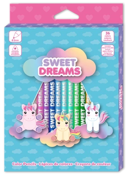 Kredki ołówkowe trójkątne Sweet Dreams Jednorożec 36 kolorów KL11246