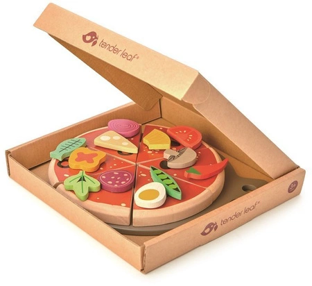 Drewniana pizza z dodatkami na rzepy, Tender Leaf Toys
