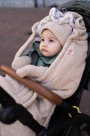 Lodger Czapeczka z wełny merino 100% beżowa Beige 6-12 m