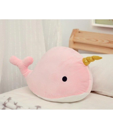 Przytulanka narwal, różowa, Kiokids