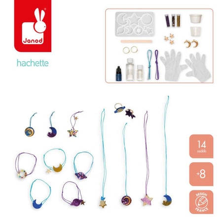 Zestaw kreatywny do tworzenia biżuterii z żywicy Galaktyka 8+, Janod