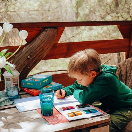 Auzou Zestaw 50 kolorowanek wraz z kredkami Natura 95580