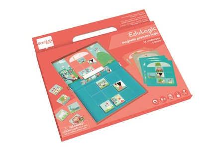 Scratch, magnetyczna układanka - 18 kart zadań Łamigłówka Księżniczka i jednorożce