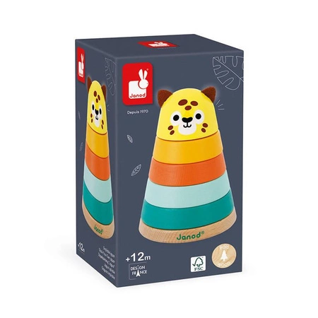 Piramida drewniana Jaguar Tropik 12m+, Janod