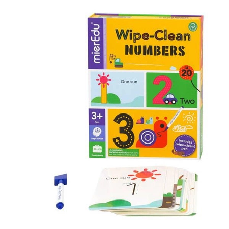 mierEdu Zestaw z suchościeralnym markerem - Nauka cyferek ME111A