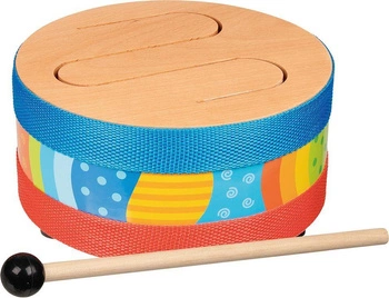 Drewniany bębenek Barwne dźwięki 61888-Goki, zabawki muzyczne dzieci