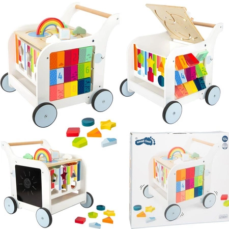 Drewniany chodzik dla dzieci Tęczowy słonik 11607-Small Foot Design, zabawki edukacyjne dla dzieci