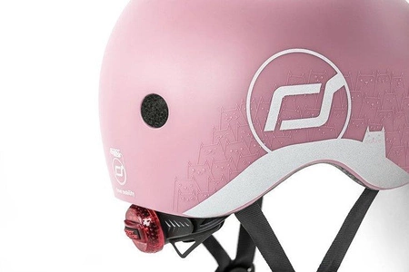 SCOOTANDRIDE Kask z odblaskami XXS-S dla dzieci 1-5 lat Rose Cat
