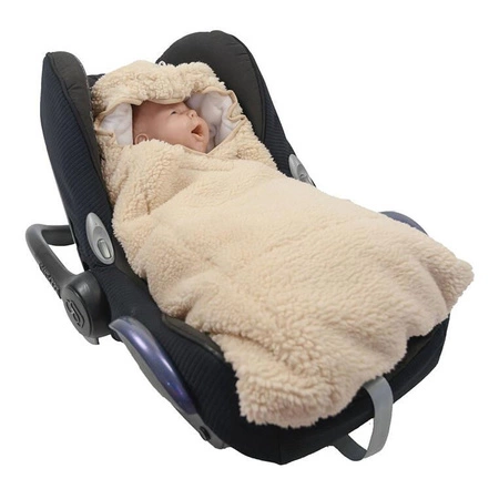 Lodger Wielofunkcyjny otulacz śpiworek z polaru jasnobeżowy Teddy Birch