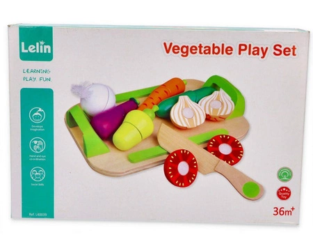 Zestaw - drewniane warzywa do krojenia