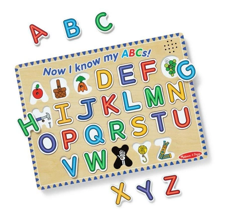 Dźwiękowa układanka drewniana Alfabet Melissa & Doug 50163 zabawki edukacyjne dla dzieci