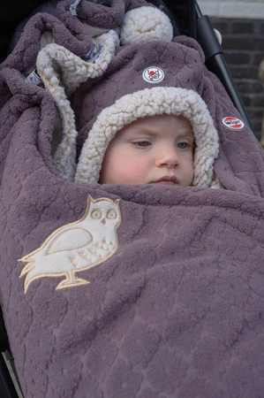 Lodger Dwuwarstwowa zimowa czapeczka z polaru wrzosowa Fleece Mauve 0-3 m