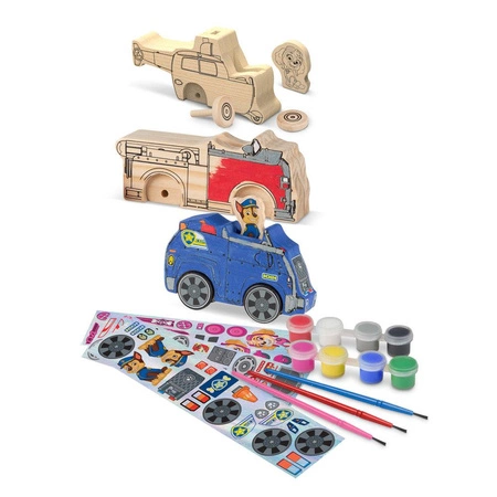 Zestaw do kreatywnej zabawy figurki drewniane Psi Patrol Wooden Craft Kit – Vehicles Melissa and Doug 33266