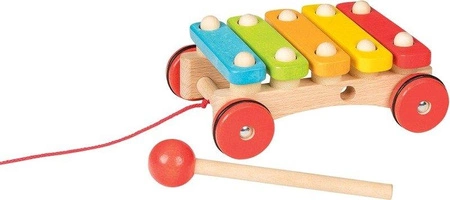 Drewniana zabawka do ciągnięcia cymbałki Muzyczny spacer 61894- Goki, zabawka na sznurku