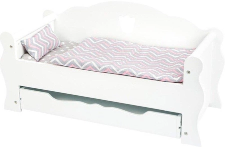 Drewniane łóżko Kwiatuszek 12024-Small Foot, mebelki dla lalek