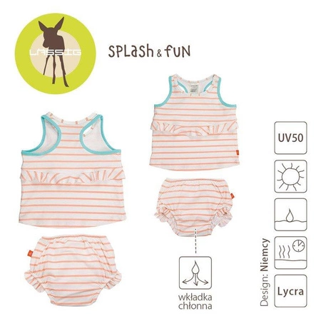 Lassig Kostium do pływania dwuczęściowy z wkładką chłonną Sailor peach UV 50+