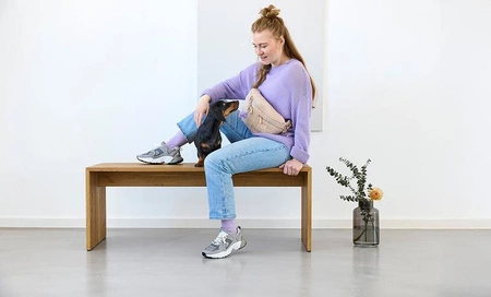 PALOPA Torebka nerka na smakołyki dla psa Emma teddy-fleece beige Edycja limitowana