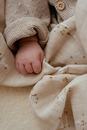 Little Dutch Otulacz muślinowy 120x120 cm Blueberry Leaves