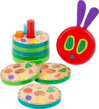 Drewniana układanka na palikach Bardzo głodna gąsienica 11344-Small Foot Design, zabawki logiczne