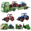 WOOPIE Samochód Laweta z Traktorami Farma Światła Dźwięki