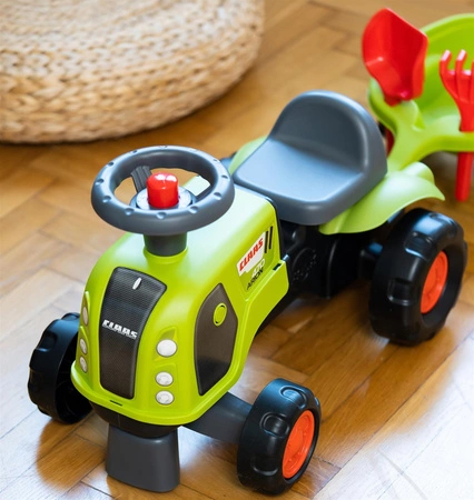 FALK Jeździk Claas 470 Arion Zielony z Przyczepką + Zestaw do piasku