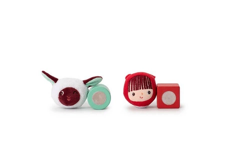 LILLIPUTIENS Drewniany wózek z sorterem do ciągnięcia Wilk Louis 12 m+