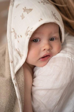 Little Dutch Bawełniany ręcznik muślinowy Baby Bunny - 75 x 75 cm TE50603023