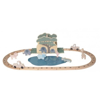 Drewniany tor safari ze zwierzętami Jabadabado