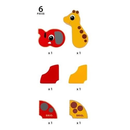 BRIO Klocki Magnetyczne Słoń i Żyrafa