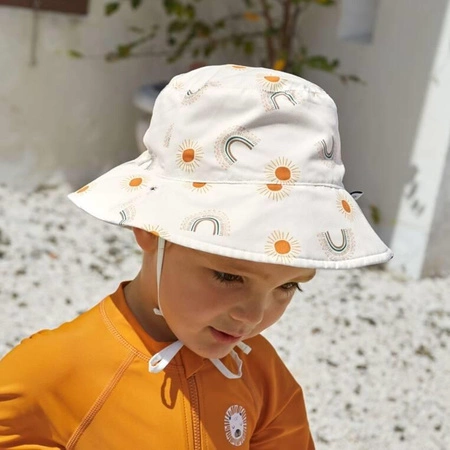 Lassig Dwustronny kapelusz przeciwsłoneczny UV80 Splash & Fun Tęcza nature, rozm. 46/49