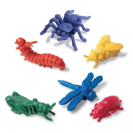 Figurki do Nauki Liczenia, Owady i Robaczki, Zestaw 72 szt.