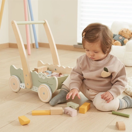 Viga Drewniany Wózek Na Klocki Pchacz