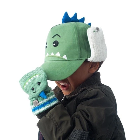 FlapJack Rękawiczki Dziecięce z Klapką Dinozaur M