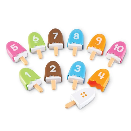 Zestaw do nauki liczenia i poznawania kolorów, Lody na patyku, 20 szt.