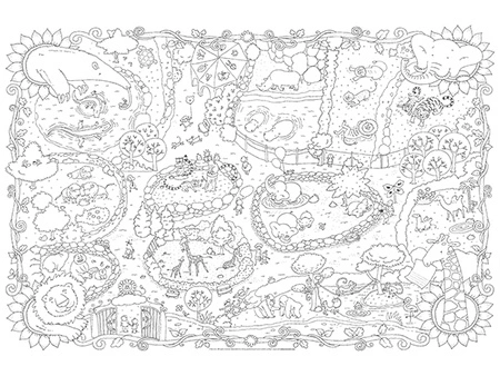 Kolorowanka podłogowa XXL - Zoo 4l+ MONUMI