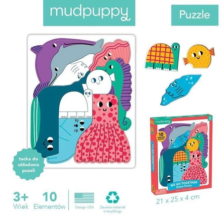 Mudpuppy Puzzle układanka Wszyscy razem Ocean 10 elementów 3+