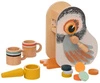 Early Birds drewniany ekspres do kawy z akcesoriami 160260-Manhattan Toy, mała kuchnia dla dzieci