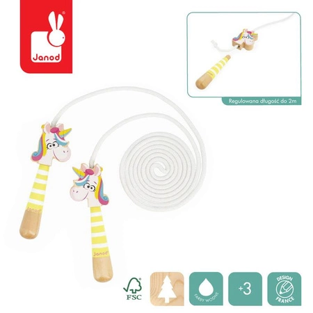 Janod Skakanka z drewnianymi rączkami Jednorożec Applepop 3+