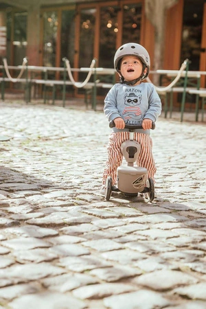 SCOOTANDRIDE Highwaykick 1 Lifestyle 2w1 Jeździk i hulajnoga z zamykanym schowkiem 1-5 lat Brown Lines