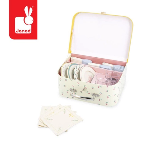 Janod Zestaw piknikowy w walizce z akcesoriami 24 el. Shiny Grandma 3+