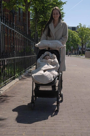 Lodger Polarowy zimowy śpiworek do wózka jasnobeżowy Fleece Birch