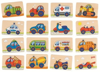 Pojazdy - memo, 56689-goki, gry drewniane, pamięciowe