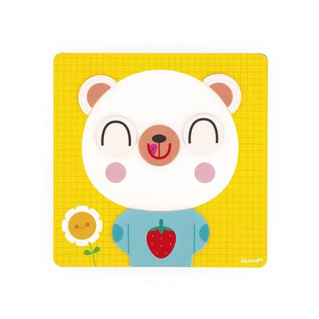 Janod Magnetyczna układanka Emocje Miś 2+