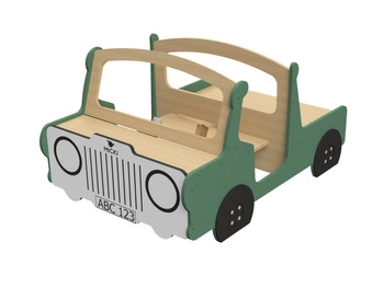 Drewniana ciężarówka z platformą zielona meble dla dzieci wyposażenie Micki