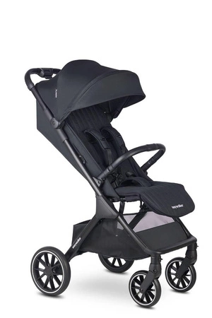 Easywalker Jackey² XL Komfortowy, samoskładający się wózek spacerowy z torbą transportową i osłoną przeciwdeszczową Midnight Black
