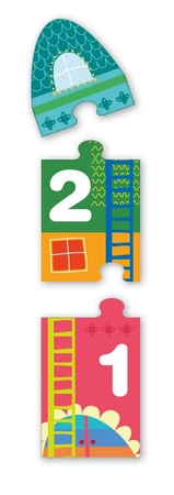 Puzzle w kartonowym domku Apli Kids - Cyfry 3+