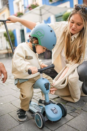 SCOOTANDRIDE Highwaykick 1 Push and Go 2w1 Jeździk i hulajnoga z rączką do prowadzenia 1-5 lat Steel